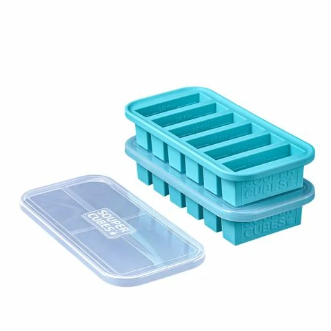 Souper Cubes - 125ml Freezing Tray Aqua Set 2pce 1 Souper Cubes - 125ml Freezing Tray Aqua Set 2pce