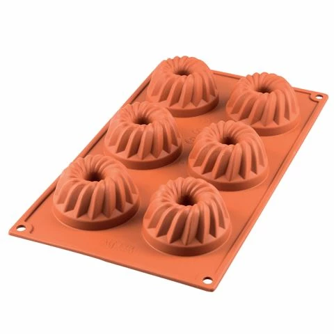 Silikomart - Mini Gugelhupf Silicone Mould Terracotta 1 Silikomart - Mini Gugelhupf Silicone Mould Terracotta