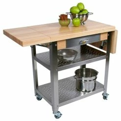 Boos - Cucina Elegante Kitchen Cart Maple W/Drop Shelves
