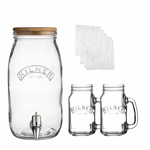 Kilner - Kombucha Glass Drinks Making Set 3L 5pce 1 Kilner - Kombucha Glass Drinks Making Set 3L 5pce