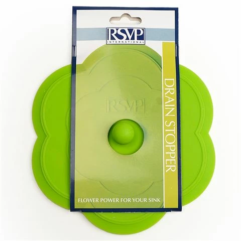 RSVP - Silicone Flower Sink Stopper Green 1 RSVP - Silicone Flower Sink Stopper Green