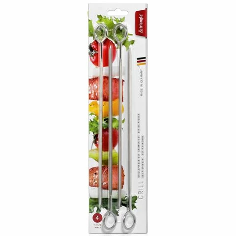 Triangle - Stainless Steel Skewer Set W/Round Handles 4pce 1 Triangle - Stainless Steel Skewer Set W/Round Handles 4pce