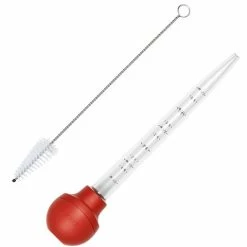 OXO - Baster With Cleaning Brush Red